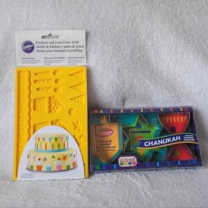 Wilton Fondant Mold and Kosher Cookie Cutters Set - Yellow and Multicolor